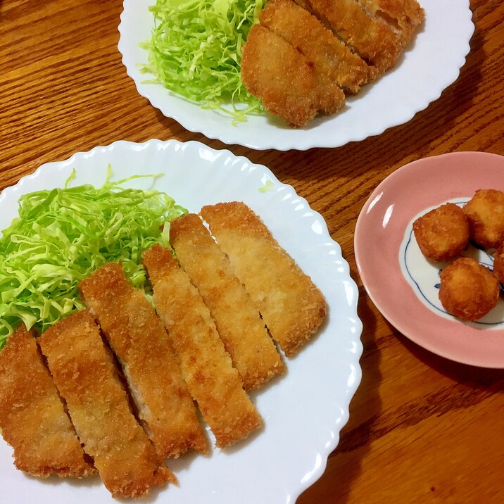 トンカツ❣️衣の残りでプチドーナツ